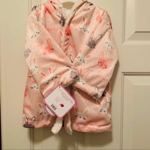 RonRon Baby Robe 
Faux Mink Bathrobe with Sherpa lining and hood.